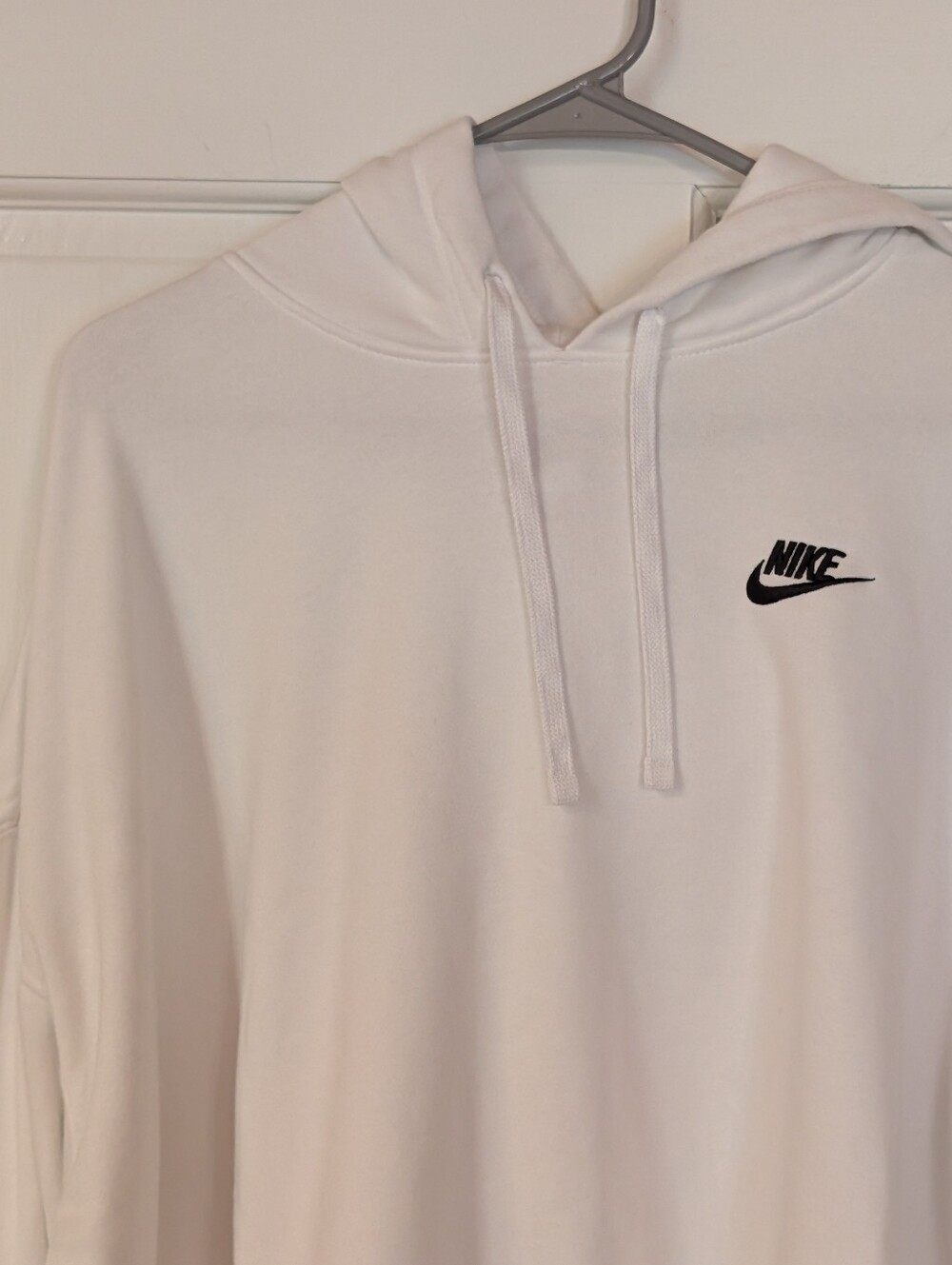 Nike Women's Essential Fleece White Cropped Hoodie High Low Hem Size XXL - Picture 6 of 8